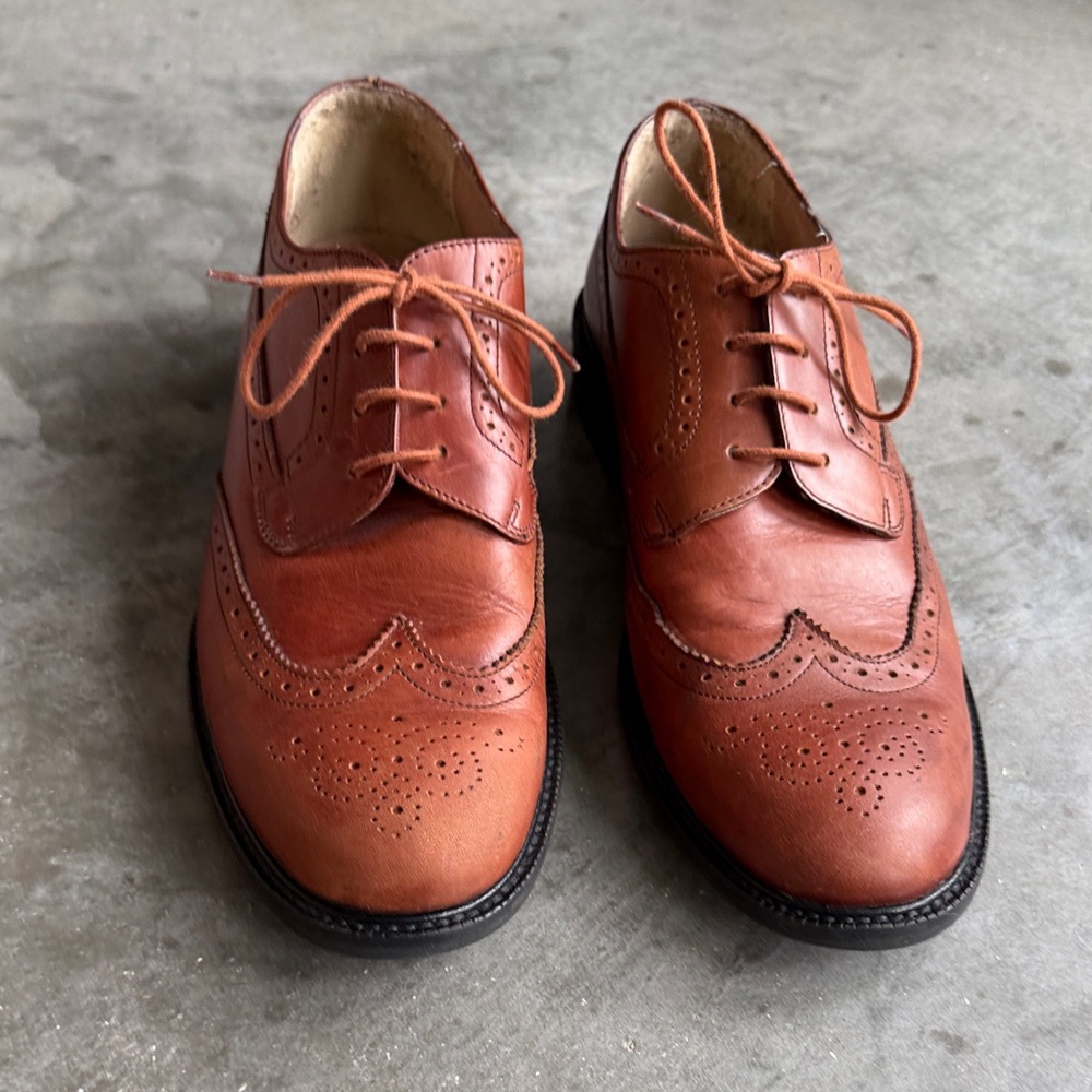 Crewcuts Big Boys 7 Brown Leather Wingtip Dress Oxford Shoes